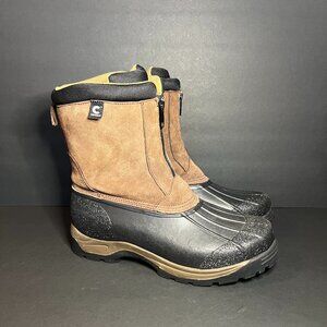 ComforTemp Women's Brown & Black Suede Leather Rubber Steel Shank Duck Boots 12